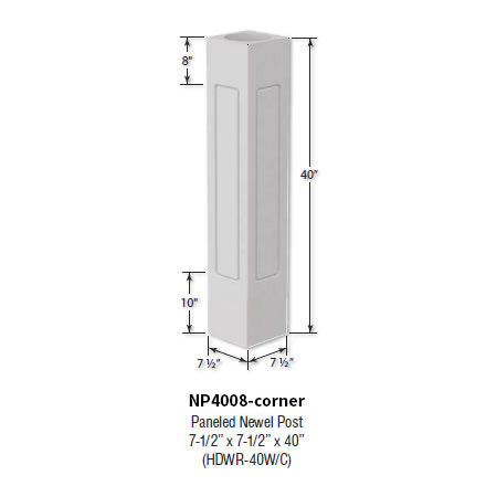 Architectural Augmentations Polyurethane Newel Post NP4008