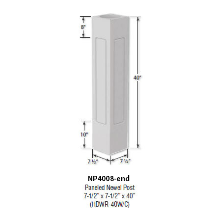 Architectural Augmentations Polyurethane Newel Post NP4808