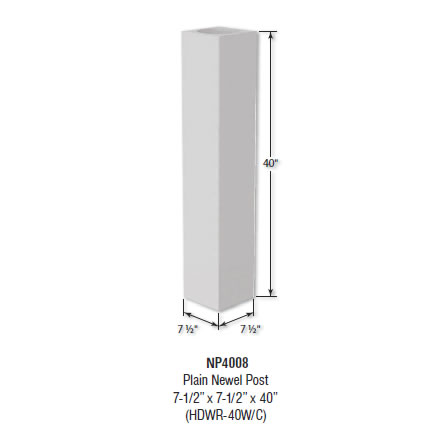 Architectural Augmentations Polyurethane Newel Post with 2 paneled faces price $233