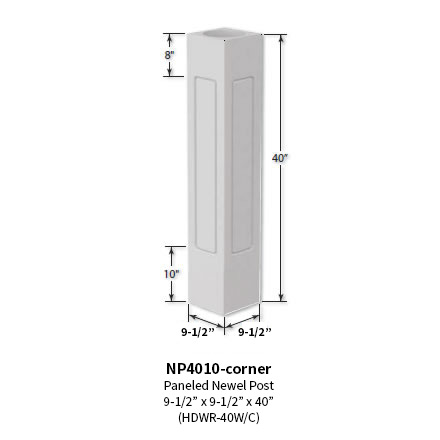 Architectural Augmentations Polyurethane Newel Post NP4808