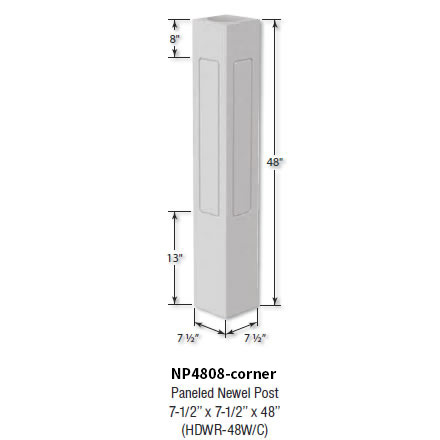 Architectural Augmentations Polyurethane Newel Post NP4808