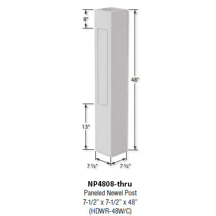Architectural Augmentations Polyurethane Newel Post NP4808