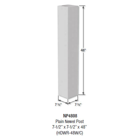 Architectural Augmentations Polyurethane Newel Post NP4808