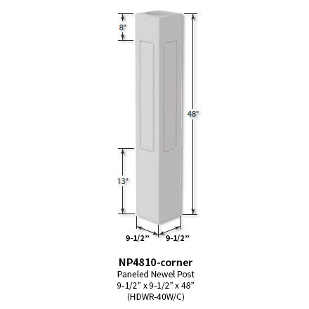 Architectural Augmentations Polyurethane Newel Post NP4808