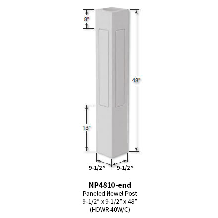 Architectural Augmentations Polyurethane Newel Post NP4808