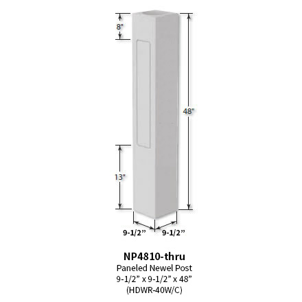 Architectural Augmentations Polyurethane Newel Post NP4808