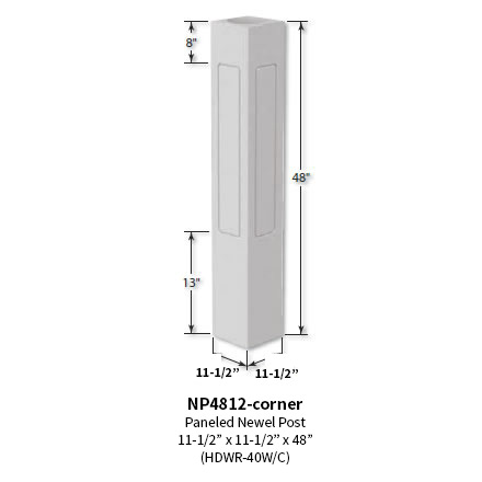 Architectural Augmentations Polyurethane Newel Post NP4808