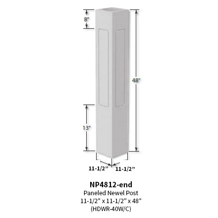 Architectural Augmentations Polyurethane Newel Post NP4808