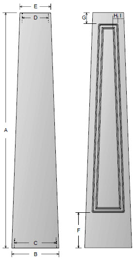 Sizes for Tapered PVC Column Wraps Standard cap and base for non-tapered craftsman columns
