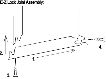Column Wrap E-Z Lock Assembly Diagram showing how to assemble PVC column wraps.