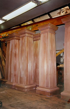 Custom Square Columns made from wood by Pagliacco Turning & Milling Custom square columns made be Pagliacco Turning and milling.