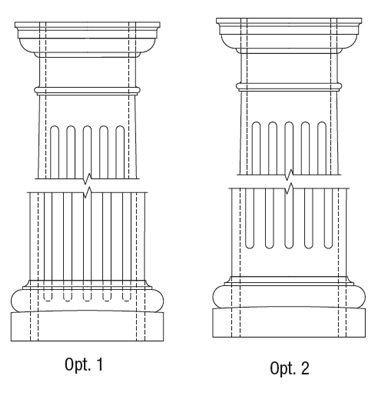 Fluting Options Compared Options for finishing the bottom of fluted columns