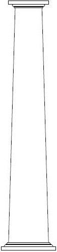 Craftsman Square Tapered Plain Column with Standard Cap & Base Drawing of Craftsman Square Tapered Plain Column with Standard Cap & Base