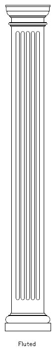 Craftsman Column, Non-Tapered, Fluted, Tuscan Cap, Necking and Base Craftsman Column, Non-Tapered, Fluted, Tuscan Cap, Necking and Base available from CheapColumn.com