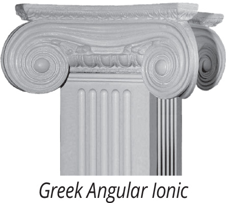 Greek Angular Ionic Capital for Square Columns Caps and bases for non-tapered craftsman columns